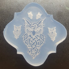 Load image into Gallery viewer, Etched Celtic Owls Mold made with Crystal Clear Platinum Silicone