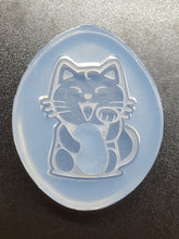 Load image into Gallery viewer, Etched Lucky Cat Mold made with Crystal Clear Platinum Silicone