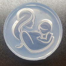 Load image into Gallery viewer, Beautifully Etched Breastfeeding Mother & Child Mold made with Crystal Clear Platinum Silicone Mold