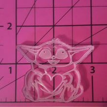 Load image into Gallery viewer, Etched Little Green Baby Alien Mold Made with Crystal Clear Platinum Silicone