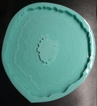 Load image into Gallery viewer, One of a kind Etched Geode Tray and one Coaster Mold Made w/Mold Star Slow 15 Platinum Silicone