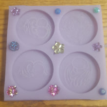 Load image into Gallery viewer, Etched Babies in Angel Wings & Angel Holding Baby Crystal Clear Platinum Silicone Mold