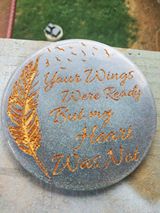 Load image into Gallery viewer, Exclusive 4" Coaster Feather "Your Wings Were ready" Mold Made w/Crystal Clear Platinum Silicone