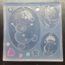Load image into Gallery viewer, Dancing Snow People Pallet Mold Made w/Platinum Silicone