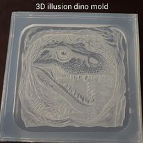 Load image into Gallery viewer, 3D Illusion Dino Mold made w/Crystal Clear Platinum Silicone