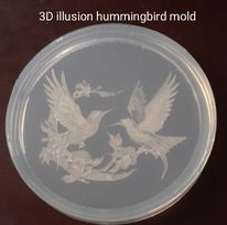 Load image into Gallery viewer, 3D Illusion Hummingbird Mold made w/Crystal Clear Platinum Silicone
