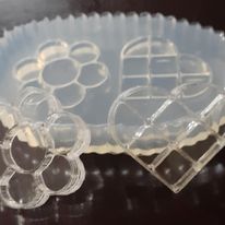 Heart and Flower Compartment Mold made w/Crystal Clear Platinum Silicone