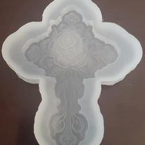 Load image into Gallery viewer, Flower Cross Mold made w/Crystal Clear Platinum Silicone