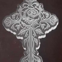 Load image into Gallery viewer, Flower Cross Mold made w/Crystal Clear Platinum Silicone