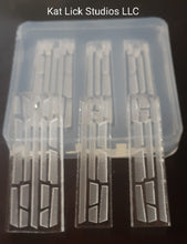 Load image into Gallery viewer, Deep Etched Pendant and Mirrored Earring Crystal Clear Silicone Mold