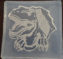 Load image into Gallery viewer, Etched Dino #6 Made w/Crystal Clear Platinum Silicone