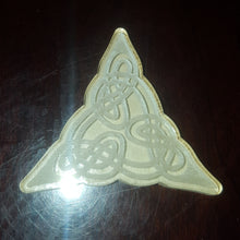 Load image into Gallery viewer, Etched Celtic Triangle Mold Made w/Crystal Clear Platinum Silicone