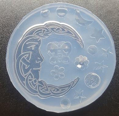 Etched Celtic Moon Mold made withCrystal Clear Silicone