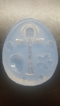 Load image into Gallery viewer, Etched Ankh Mold made with Crystal Clear Platinum Silicone