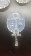 Load image into Gallery viewer, Etched Ankh Mold made with Crystal Clear Platinum Silicone