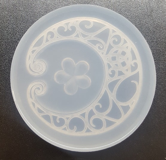 Etched Celtic Moon Mold made withCrystal Clear Silicone