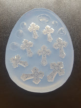 Load image into Gallery viewer, Etched Crosses (various sizes perfect for earrings) Mold made with Crystal Clear Platinum Silicone