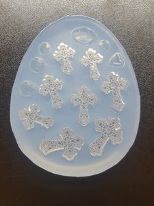 Etched Crosses (various sizes perfect for earrings) Mold made with Crystal Clear Platinum Silicone