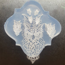 Load image into Gallery viewer, Etched Celtic Owls Mold made with Crystal Clear Platinum Silicone