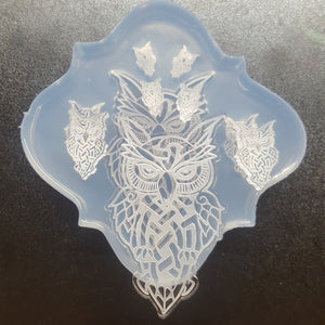 Etched Celtic Owls Mold made with Crystal Clear Platinum Silicone
