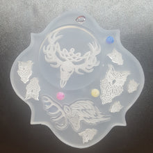 Load image into Gallery viewer, Etched Celtic Skull &amp; Deer with Antlers Mold made with Crystal Clear Platinum Silicone