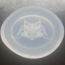 Load image into Gallery viewer, Etched Celtic Cat Mold made with Crystal Clear Platinum Silicone