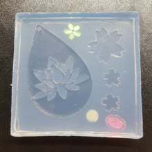 Load image into Gallery viewer, Lotus Flower in a Teardrop Mold made with Crystal Clear Platinum Silicone