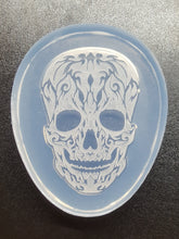 Load image into Gallery viewer, Etched Skull Mold made with Crystal Clear Platinum Silicone