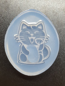 Etched Lucky Cat Mold made with Crystal Clear Platinum Silicone