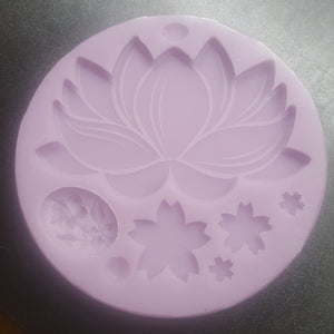 Exclusive Etched Lotus Flower Mold made with Crystal Clear Platinum Silicone