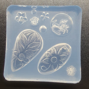Exclusive Caved One of a Kind Gemstones Mold made with Crystal Clear Platinum Silicone