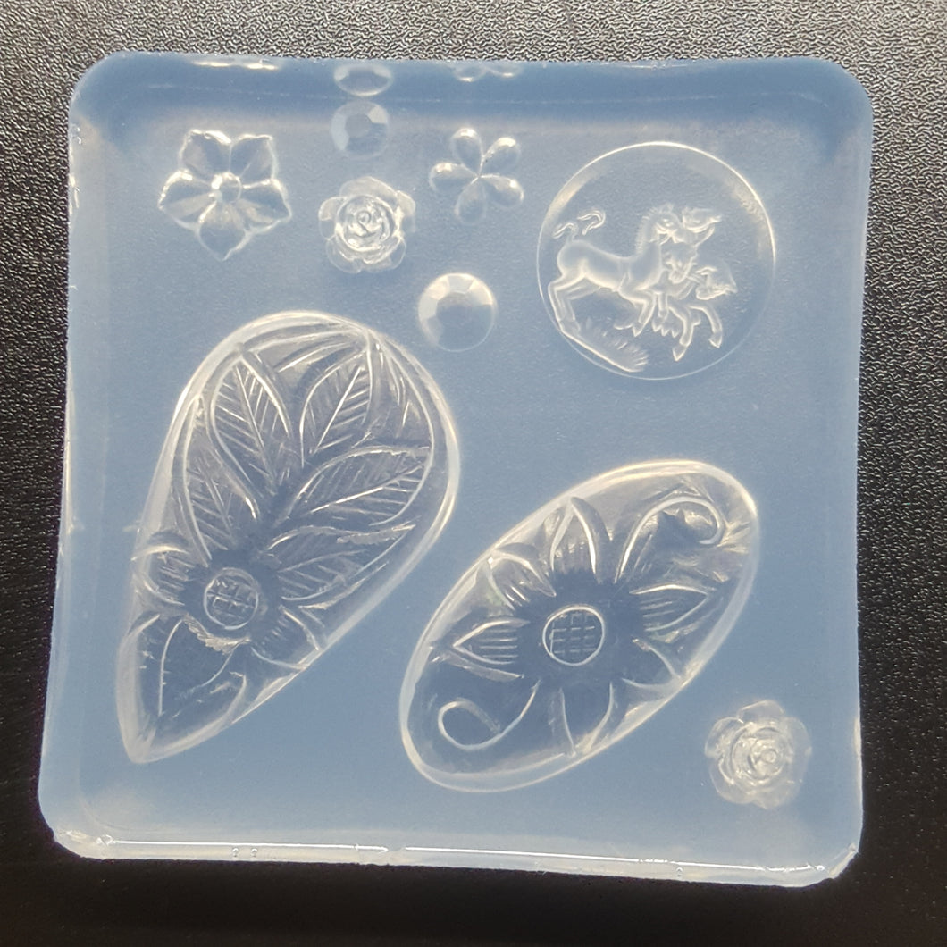 Exclusive Caved One of a Kind Gemstones Mold made with Crystal Clear Platinum Silicone
