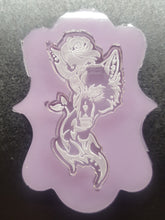 Load image into Gallery viewer, Small 2x1  Etched Wolf and Rose Mold Made with Crystal Clear Platinum Silicone