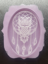 Load image into Gallery viewer, Etched Dreamcatcher Owl Mold Made with Crystal Clear Platinum Silicone