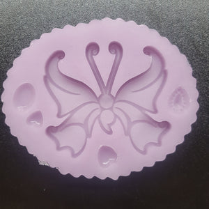Etched Mental Health Awareness Butterfly Made with Crystal Clear Platinum Silicone #2