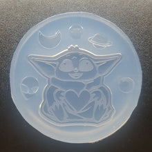 Load image into Gallery viewer, Etched Little Green Baby Alien Mold Made with Crystal Clear Platinum Silicone