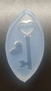 Key With Heart Mold Made with Crystal Clear Platinum Silicone