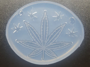 Etched Pot Leaf Mold Made with Crystal Clear Platinum Silicone