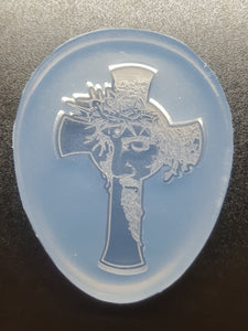 Etched Jesus and the Cross Mold! Made with Crystal Clear Platinum Silicone