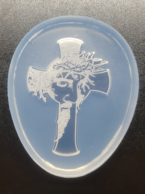 Etched Jesus and the Cross Mold! Made with Crystal Clear Platinum Silicone