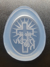 Load image into Gallery viewer, Etched He is Risen and the Cross Mold! Made with Crystal Clear Platinum Silicone