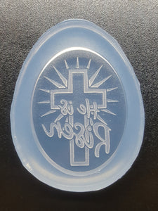 Etched He is Risen and the Cross Mold! Made with Crystal Clear Platinum Silicone