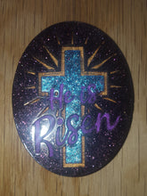 Load image into Gallery viewer, Etched He is Risen and the Cross Mold! Made with Crystal Clear Platinum Silicone