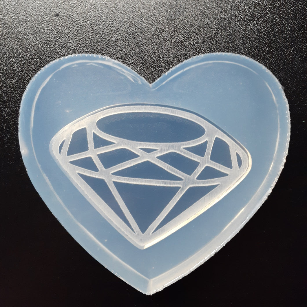 Etched Diamond Mold made from Crystal Clear Platinum Silicone