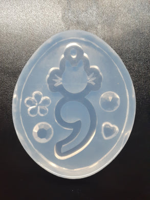 Mental Health Semi Colon Cat Mold Made w/Crystal Clear Platinum Silicone