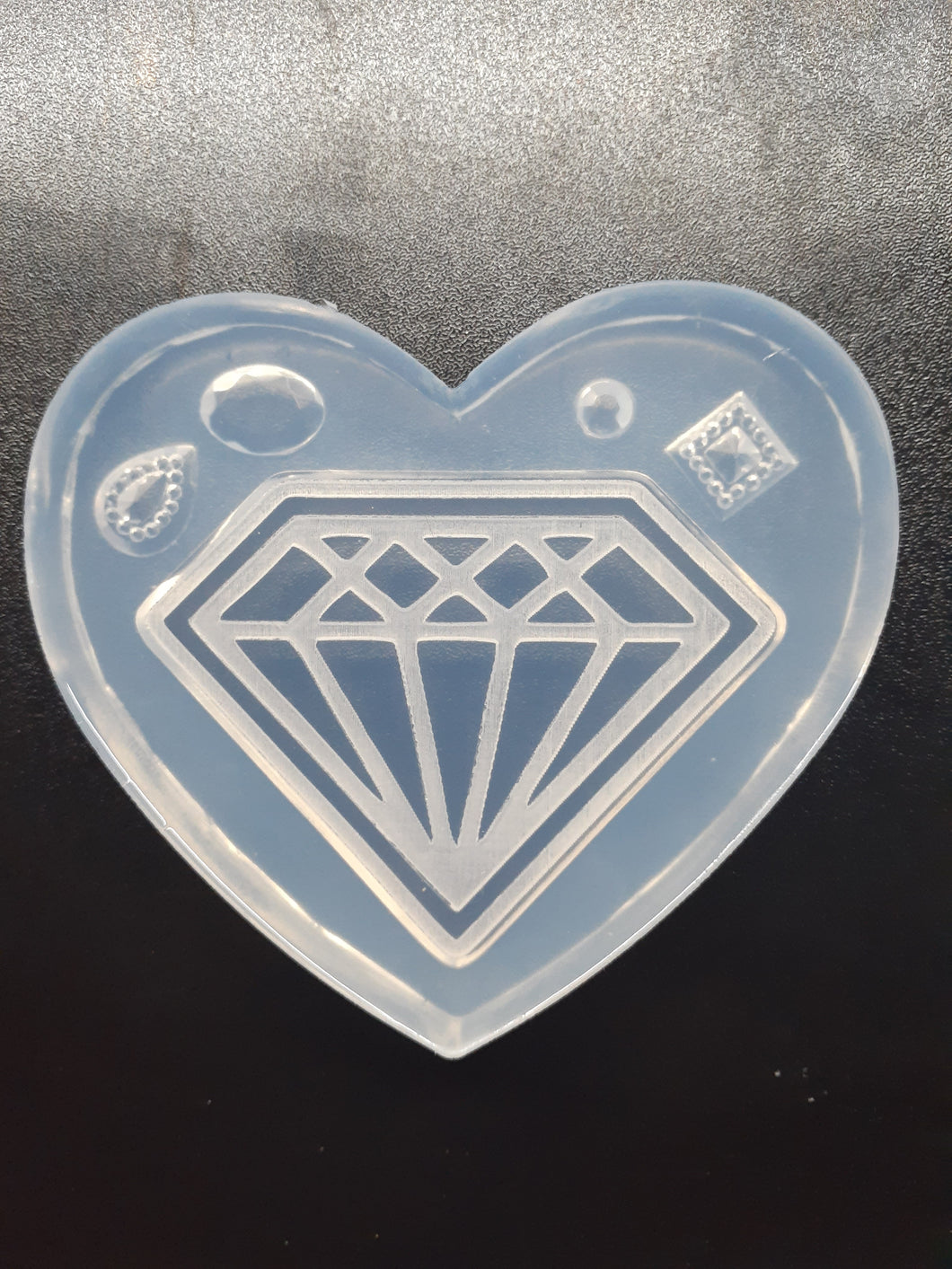Etched Diamond Mold made from Crystal Clear Platinum Silicone