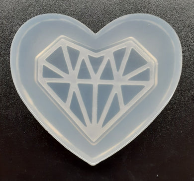 Etched Diamond Heart Mold made w/Crystal Clear Platinum Silicone