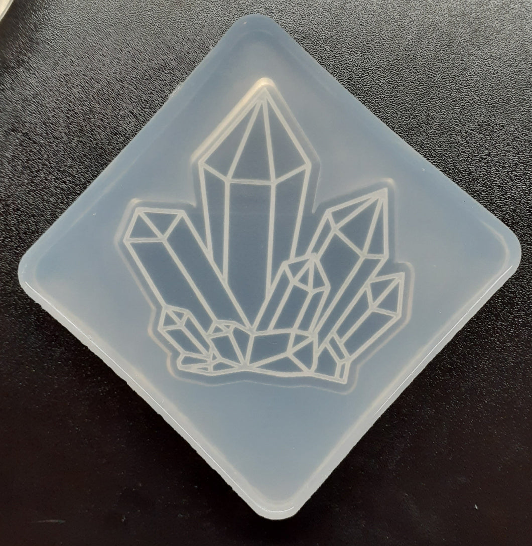 Etched Multi Crystals Mold made w/Crystal Clear Platinum Silicone