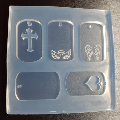 5 Different Dog Tags Mold Made w/Crystal Clear Platinum Silicone