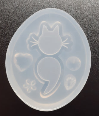 Mental Health Kat Semi Colon Mold Made w/Crystal Clear Platinum Silicone #2